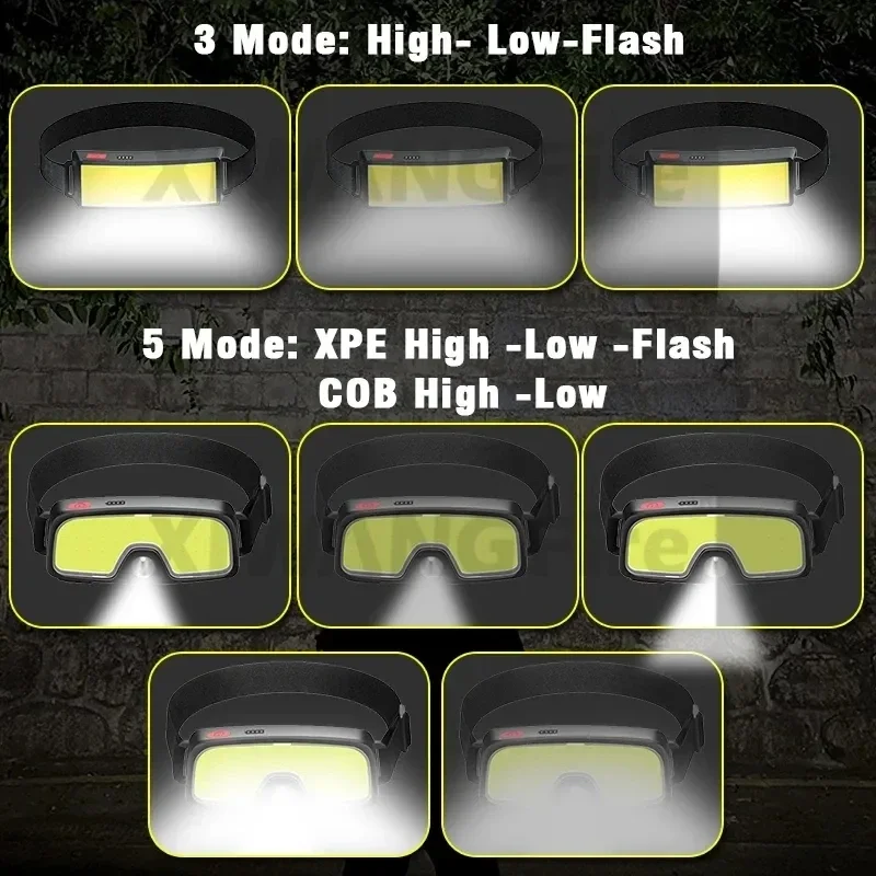 Powerful COB LED Headlamp Type - Headlamp Waterproof Rechargeable 评论和价格