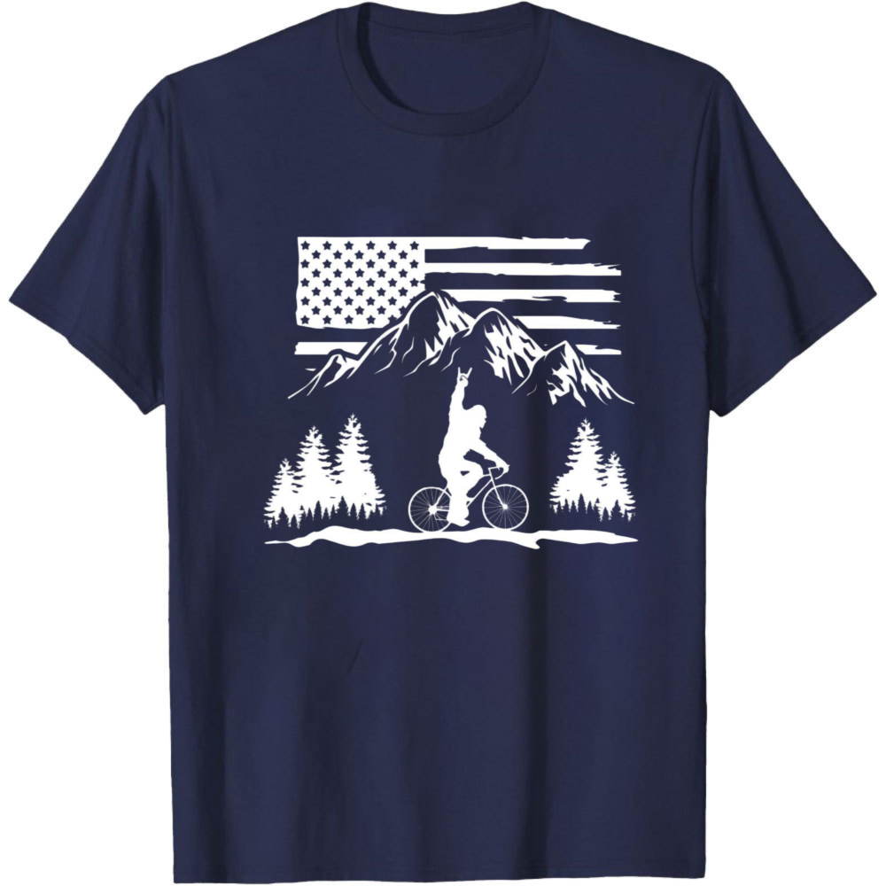 Mountain Biking Usa Flag Men T - Outdoor Adventure Usa 评论和价格