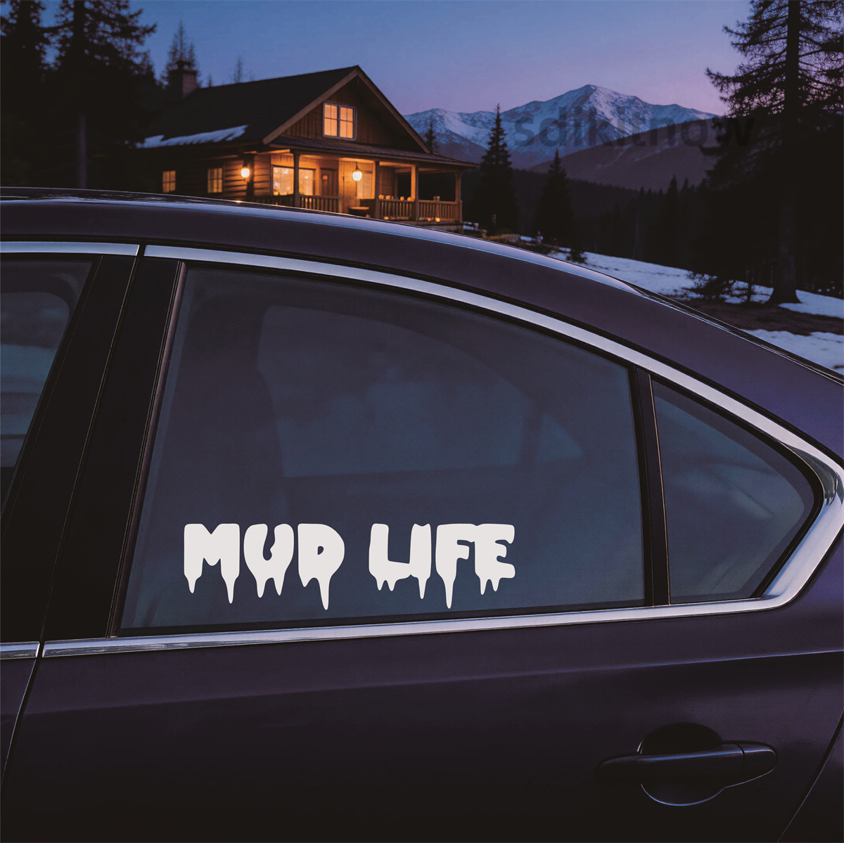 Dripping Mud Life Text car sti - Outdoor Adventure Words 评论和价格